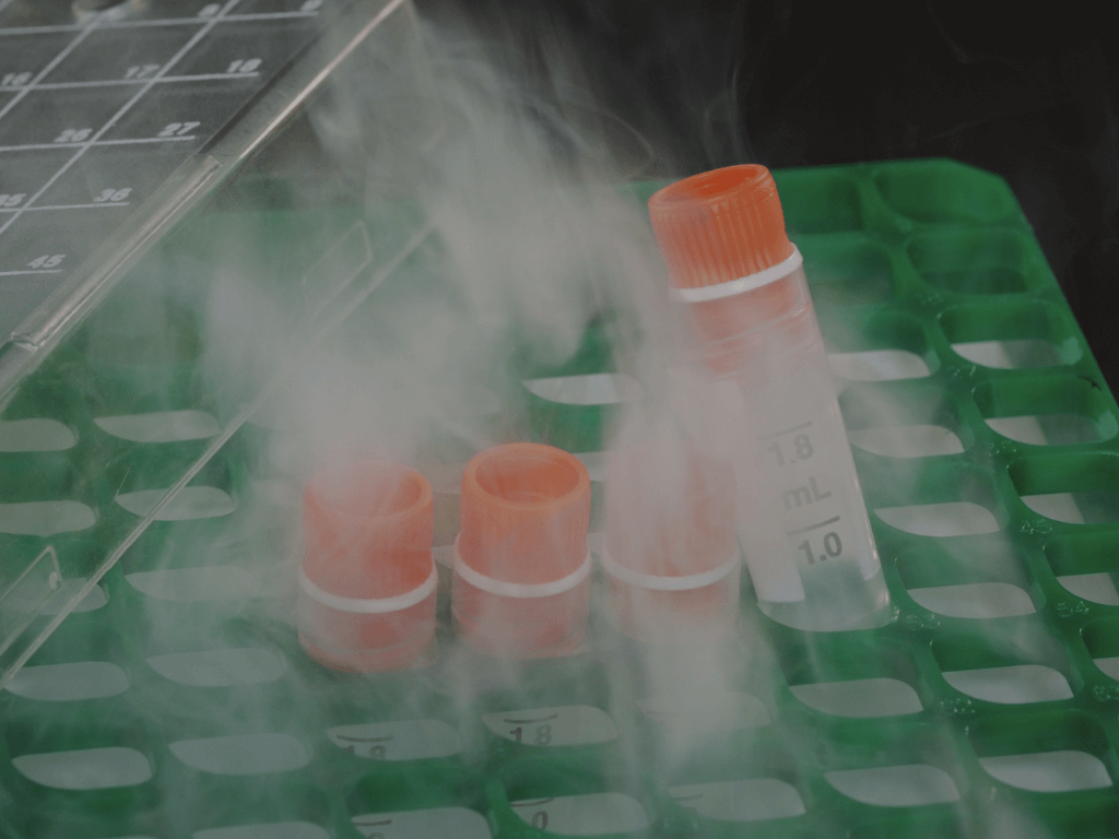 Frozen Vial being stored