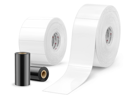 2 Blank Thermal Transfer Labels with 2 Ribbons